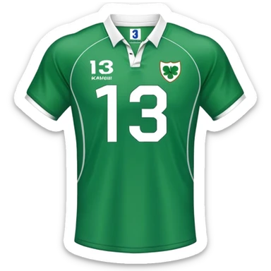 rugby irish jersey with the name kavanagh and number thirteen sticker