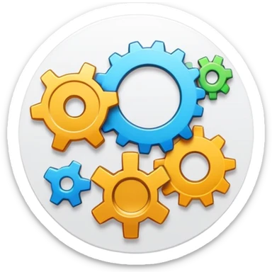 Airtable logo with a settings gear overlay in the top right sticker