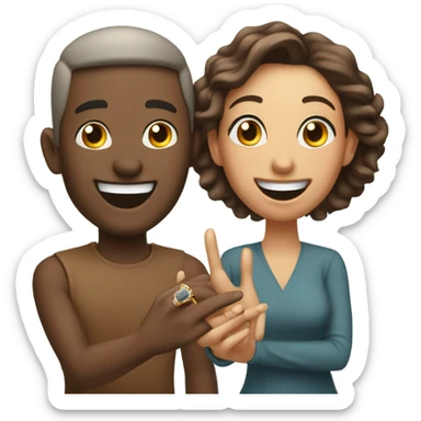 Newly engaged couple sticker