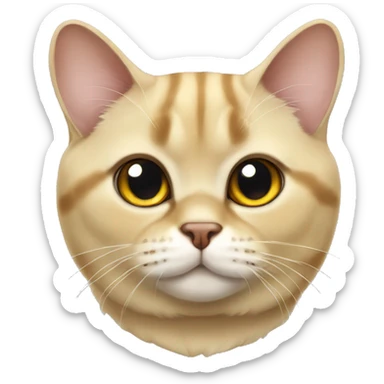 Golden chinchilla British cat  sticker