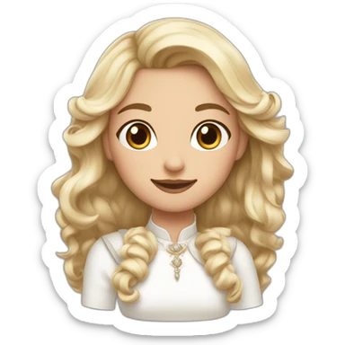 Fille cheveux châtain et blanche de peau sticker