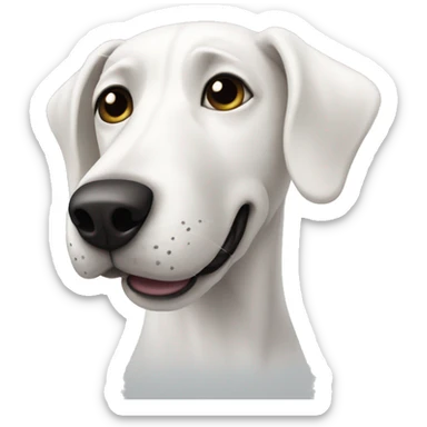 White dog with black ear  sticker