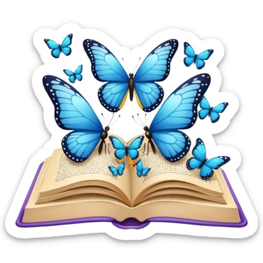 book with butterflies  sticker