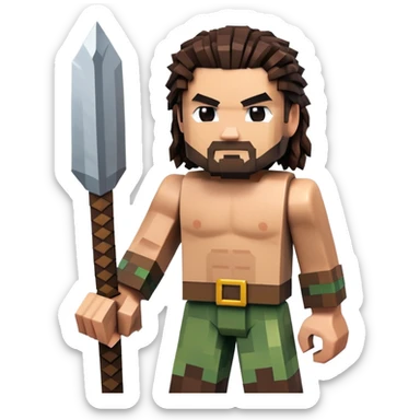 Jason Momoa as a Minecraft character sticker