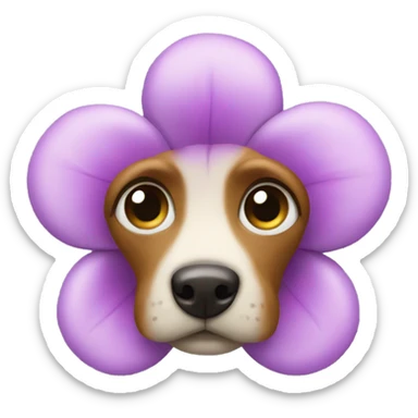 Flower with puppy dog eyes sticker
