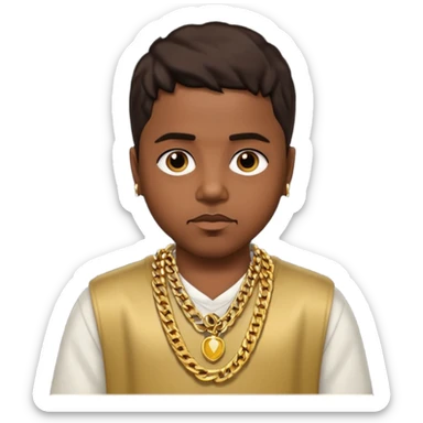 Nas Rapper with dark brown hair sticker