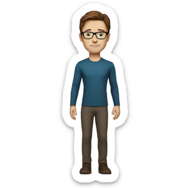 white nerd guy with brown hair inside ironman suit sticker