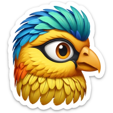 Un oiseau qui lance un regard sérieux  sticker