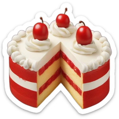 Tarta cumpleaños rayas rojas y blancas sticker