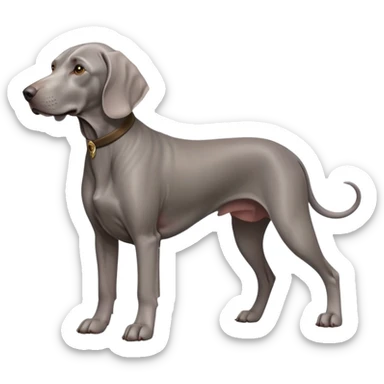 cinematic-noble-weimaraner-full body-emoji on all fours,-poised-and-regal,-with-a-strong,-athletic-build-and-a-lustrous,-well-groomed-grey fur,-deep-set-soulful-brown-eyes,-simplified-yet-sharp-and-sophisticated-features,-highly-detailed, sticker