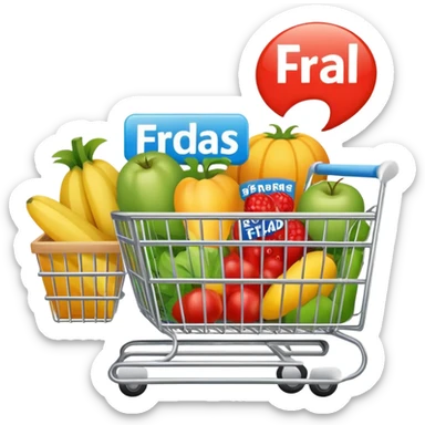 sign supermarket with the word "fraldas" sticker
