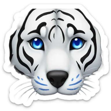 Black wolf  blue eyes kiss white tiger sticker