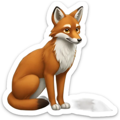 Renard à neuf queu sticker