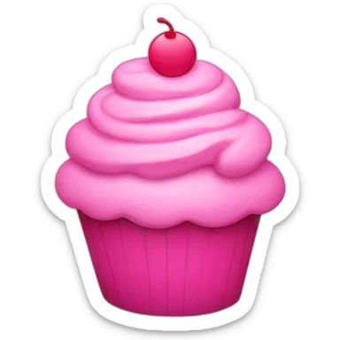 Happy pink cupcake sticker