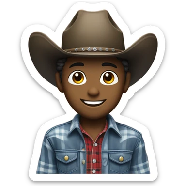 smiling cowboy boy sticker