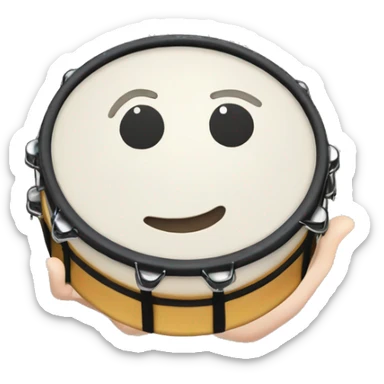 Tambourine with hand clapping sticker