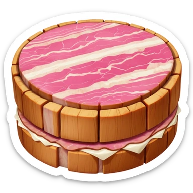 Round boneless pork belly sticker