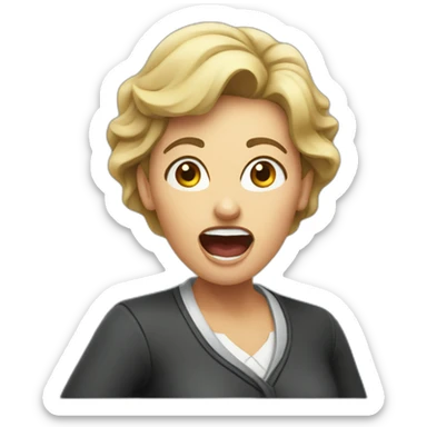 womam teacher yelling sticker