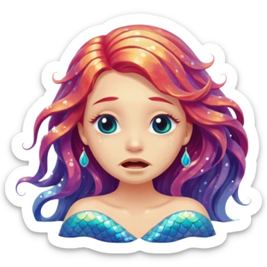 Crying mermaid sticker