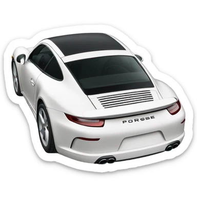 White Porsche 911 sticker