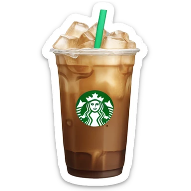 Starbuck ice coffee with ice cubes sticker