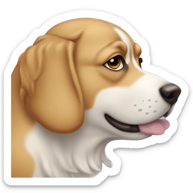 Un chien qui pleure des liasses billets  sticker