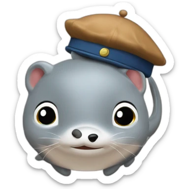 Dauphin avec une casquette sticker