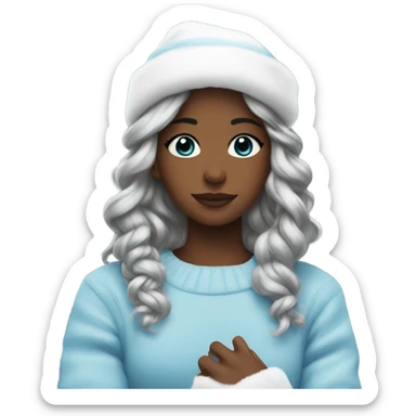 clean girl aesthetic blue christmas sticker