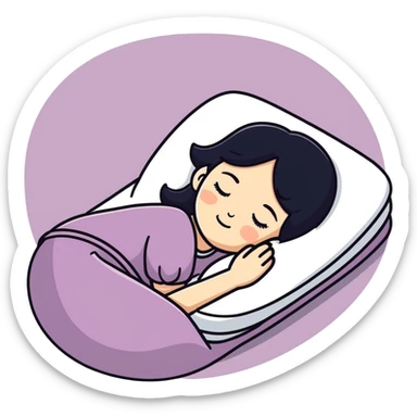 Ragazza con capelli neri che dorme  sticker