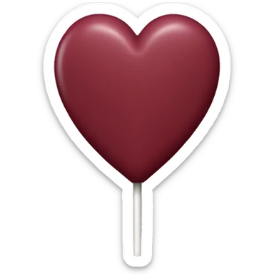 Burgundy heart lollipop sticker