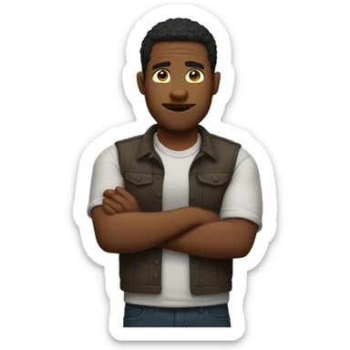 guys with arms crossed and mad sticker