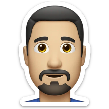 white man with short black hair and goatee sticker