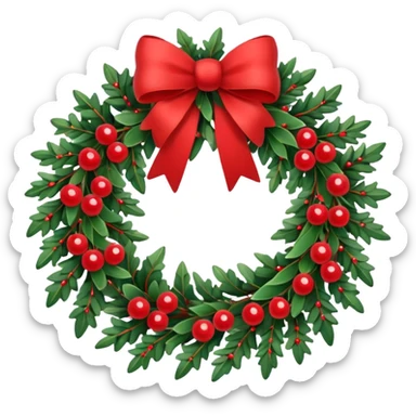 holiday wreath sticker