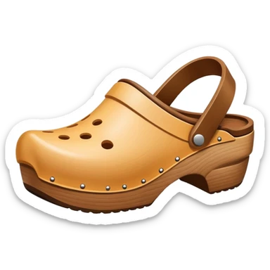 simple wooden traditional minimal clog  sticker
