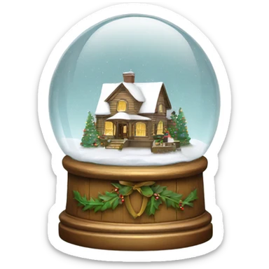 Realistic Victorian Christmas snowglobe sticker