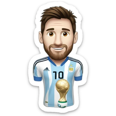 lionel messi with world cup sticker