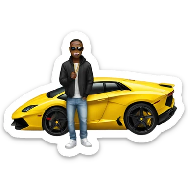 rapper on lamborghini sticker