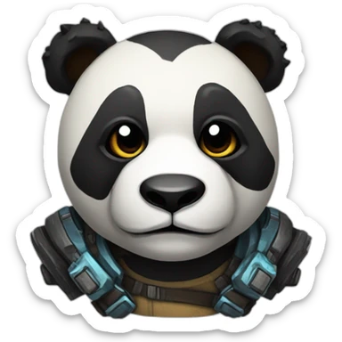 A panda as a character from the game borderlands sticker