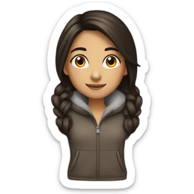 brune girl warm sticker