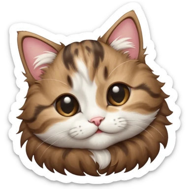 dark brown tabby and white kitten in funny positions upside down with eyes closed sticker