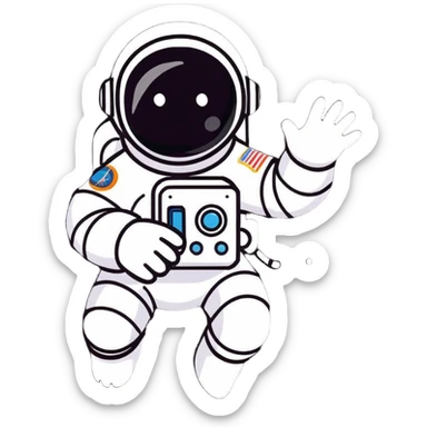 ape astronaut floating in space sticker