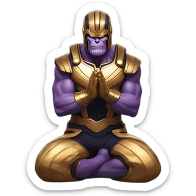 Thanos doing a meditation sticker