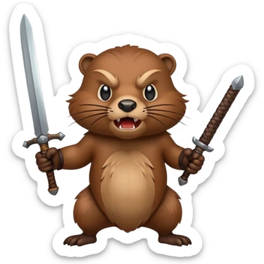 beaver with a weapon sticker