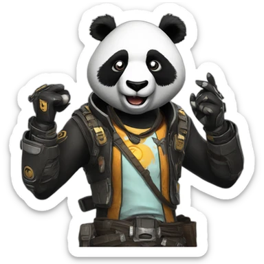 Panda in borderlands the game sticker