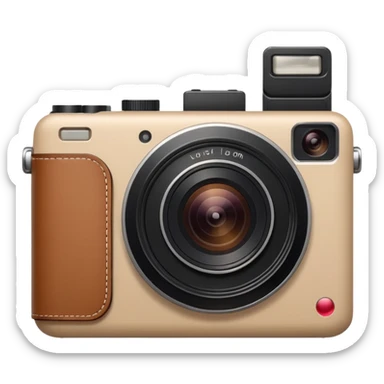 Appareil photo beige  moderne  sticker