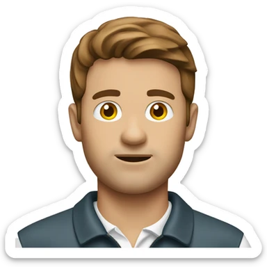 golf man with brown hair sticker