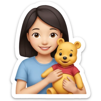 Wired couple which is Winne the Pooh is and Asian girlfriend sticker