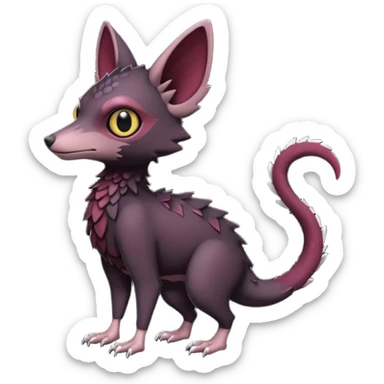 black Trico-hybrid-creature dark burgundy (full body) sticker