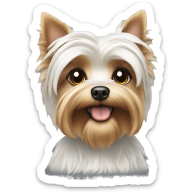 White yorkie dog sticker