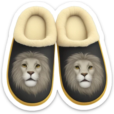 Fluffy house slippers with leo pattern sticker